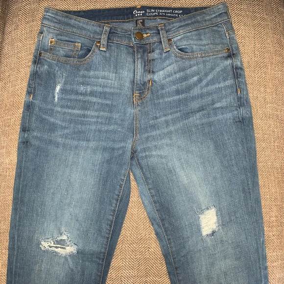 EUC Gap Slim Straight Cropped Jeans Size 26. - Picture 1 of 8